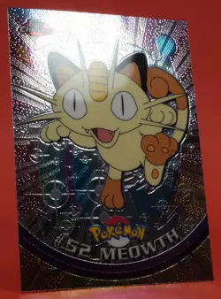 Topps Pokemon Card TV Chrome Series 1 #52 Meowth Holo Foil - Image 3