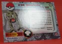 Topps Pokemon Card TV Chrome Series 1 #74 Geodude Holo Foil - Image 4