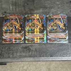 LOT OF 3 Pokemon M Charizard EX Ultra Rare Holo Card 13/108 Evolutions (3 cards) - Image 1