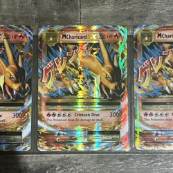 LOT OF 3 Pokemon M Charizard EX Ultra Rare Holo Card 13/108 Evolutions (3 cards) - Image 3