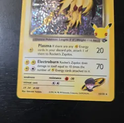 Pokemon TCG Rockets Zapdos Holo Card 15/132 Classic Collection Celebrations - Image 3