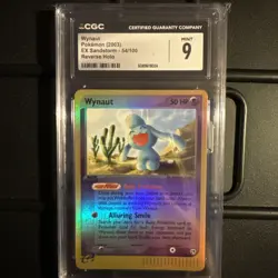 CGC 9 MINT Wynaut 2003 EX Sandstorm 54/100 Reverse Holo Pokemon Card - Image 1