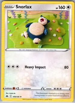 Snorlax 109/159 Non Holo SWSH: Crown Zenith - Pokemon Card - NM - Image 1