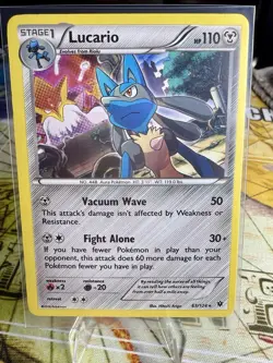 Lucario 63/124 XY Fates Collide 2016 Cosmos Holo Rare Pokemon TCG Card - Image 1