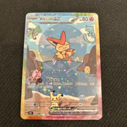 Pokemon Bubble Victini Special Doujin Art Starry Holo Card - Image 1