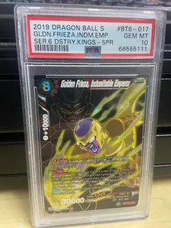 golden frieza indomitable emperor bt6-017 spr psa 10 dragon ball super card dbs - Image 1