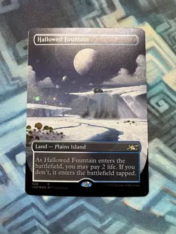 MTG Borderless Galaxy Foil Hallowed Fountain NM- Unplayed Unfinity - Image 2