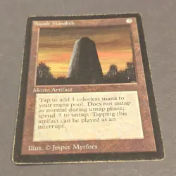 MTG Beta "Basalt Monolith" Magic The Gathering HP Heavy Wear - Image 3