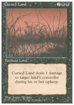 CURSED LAND x1 mtg NM 4th Edition 1 Unc UNPLAYED - Image 1