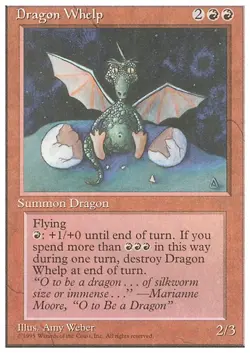 DRAGON WHELP x1 mtg NM 4th Edition 1 Unc UNPLAYED - Image 1