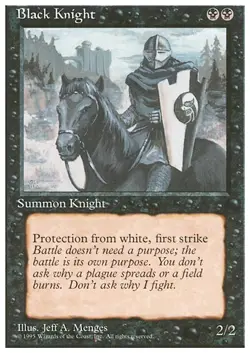 BLACK KNIGHT x1 mtg NM/NM- 4th Edition 1 Unc UNPLAYED - Image 1