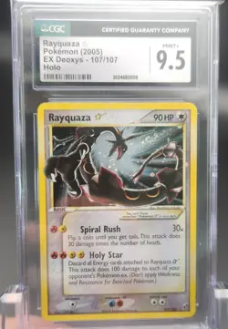 CGC 9.5 2007 POKEMON EX DEOXYS #107 GOLD STAR RAYQUAZA HOLO RARE MINT 💫SWIRL💫 - Image 2