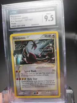 CGC 9.5 2007 POKEMON EX DEOXYS #107 GOLD STAR RAYQUAZA HOLO RARE MINT 💫SWIRL💫 - Image 3