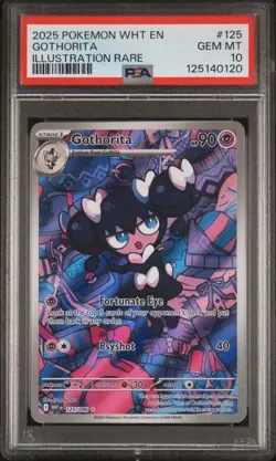 2025 POKEMON WHT EN WHITE FLARE ILLUSTRATION RARE #125 GOTHORITA PSA 10 POP 4 - Image 1