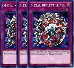 Yugioh - Metal Reflect Slime x 3 - 1st Edition LP - Plus Free Holographic Card - Image 1