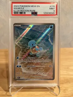 PSA 9 MINT 2023 Pokemon TCG Squirtle #170/165 Illustration Rare 151 Holo Card - Image 1