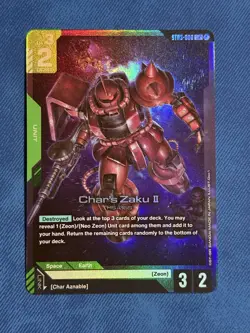 Char's Zaku II LR ST03-006 Starter Deck: Zeon's Rush Gundam Card Game Holo - Image 1