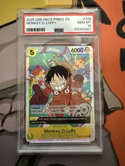 Monkey.D.Luffy OP07 109 One Piece The Best Vol 2 PRB02 Holo PSA 10 *1 - Image 1