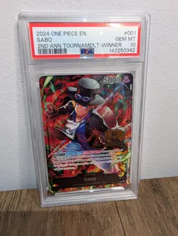 2024 One Piece PROMOS 2nd Anniversary Tournament Winner Sabo PSA 10 - Image 1