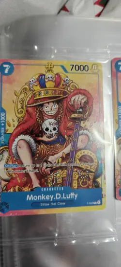 One Piece CCG Monkey.D.Luffy Non Foil Promo P-043 Convention Exclusive Sealed 2x - Image 2