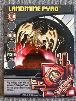 Bakugan New Vestroia Landmine Pyro 🔵 Blue Ability Card 40/48q | Neo Dragonoid - Image 2