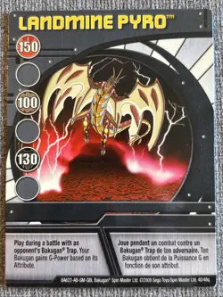 Bakugan New Vestroia Landmine Pyro 🔵 Blue Ability Card 40/48q | Neo Dragonoid - Image 3