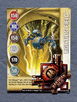 Bakugan: New Vestroia | Lightning Field 🥇Gold Gate Card | 15/48n |Ser#090922JF - Image 2