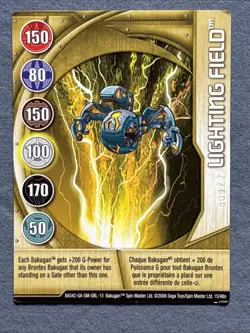 Bakugan: New Vestroia | Lightning Field 🥇Gold Gate Card | 15/48n |Ser#090922JF - Image 3