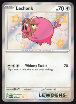 Lechonk - 207/091 - Baby Shiny - Paldean Fates - Pokemon Card - Image 1