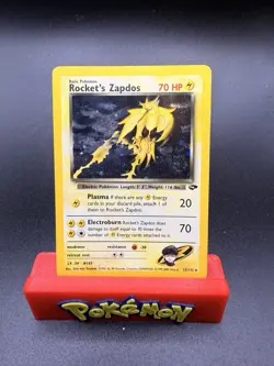 Pokemon Team Rockets Zapdos Holo Foil Card 15/132 MP Condition SWIRL - Image 1