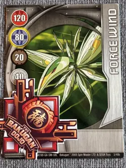 Bakugan Battle Brawlers | Force Wind 🥈 Silver Gate Card 3/48b Ventus Oberus - Image 1
