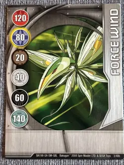 Bakugan Battle Brawlers | Force Wind 🥈 Silver Gate Card 3/48b Ventus Oberus - Image 2