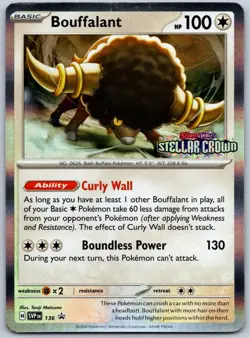 Bouffalant Holo Promo SV: Scarlet & Violet Promo Cards 136 NM - Image 1