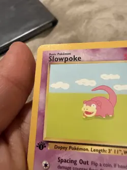 Slowpoke 55/62 1st Edition Fossil WOTC Pokemon Card LP + Vintage 1999 - Image 2