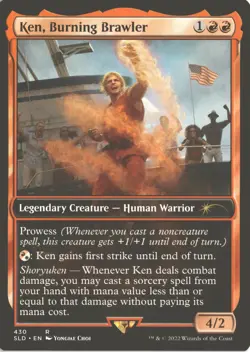 MTG Ken, Burning Brawler (430) Non-Foil R Secret Lair Street Fighter NM - Image 1