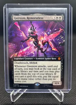 1x Gwenom, Remorseless NON Foil Extended Art NM Eng MTG - Marvel's Spider-Man - Image 1