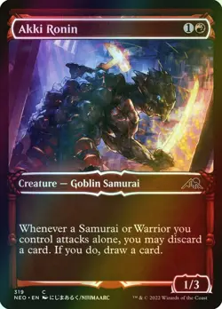 MTG Akki Ronin Showcase Foil ** Kamigawa: Neon Dynasty ** English - Image 1