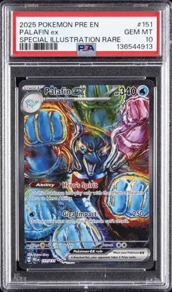2025 POKEMON PRE EN-PRISMATIC EVOLUTIONS #151 PALAFIN EX PSA 10 - Image 1