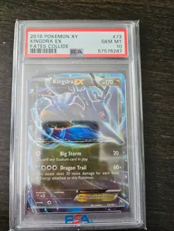 2016 POKEMON XY KINGDRA EX FATES COLLIDE 73/124 PSA 10 - Image 1
