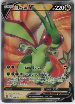 Pokemon Flygon V (Full Art) SWSH09: Brilliant Stars Ultra Rare Holo 164/172 NM - Image 1