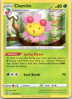 Pokemon Cherrim 8/163 Battle Styles Rare Holo Holo NM TCG Grass - Image 1