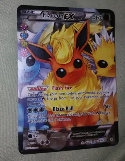 NM Pokemon TCG Flareon EX Full Art Ultra Rare Holo Generations RC28/RC32 2016 - Image 1