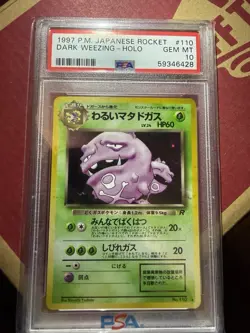Nintendo Pokemon TCG Japanese Team Rocket Dark Weezing Holo Rare 110 PSA 10 - Image 2