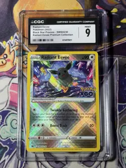 Radiant Eevee SWSH230 CGC 9 Pokemon GO Black Star Promos 2022 TCG - Image 1