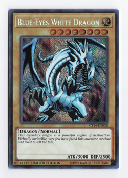 Blue-Eyes White Dragon - CT14-EN002 Secret Rare Limited Edition - Yugioh Card NM - Image 1