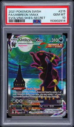 2021 POKEMON SWORD & SHIELD EVOLVING SKIES SECRET FULL ART/UMBREON VMAX PSA 10 - Image 1