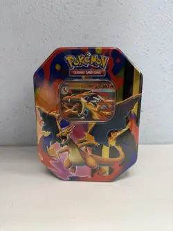 Pokemon TCG Mega Charizard Y ex Tin 4 Booster Packs & Charizard Promo Sealed - Image 1