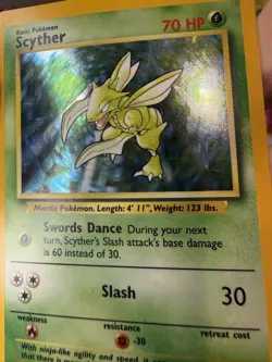 Pokemon Scyther 10/64 - No Symbol Error - Holo Rare Jungle Misprint - LP - Image 2
