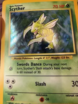 Pokemon Scyther 10/64 - No Symbol Error - Holo Rare Jungle Misprint - LP - Image 3