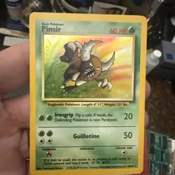 1999 Pokemon Pinsir 9/64 Holo No Symbol ERROR*Lightly Played - Image 1